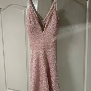 Emerald Sundae Strapless Blush Lace Dress